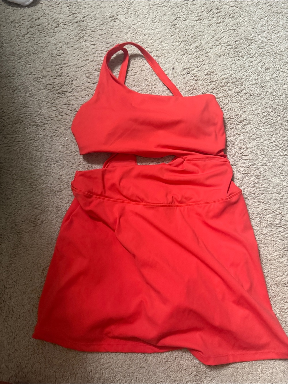 Coral Cutout workout Dress